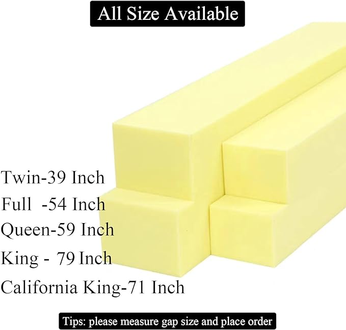 Bed Gap Filler for Headboard Space Filler Bed Crack Pillow Stopper Wall Side Mattress Extender Memory Foam Mattress Gap Filler Queen Size Bed 59x6x6 Inches