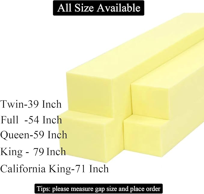 Bed Gap Filler for Headboard Space Filler Bed Crack Pillow Stopper Wall Side Mattress Extender Memory Foam Mattress Gap Filler Full Size Bed 54x4x12 Inches