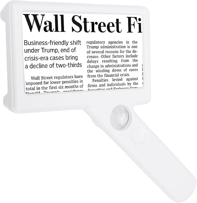Gugxiom 20X Page Magnifying Glass with Light, 4.3 Inch Display Handheld Magnifier, Lightweight Magnifying Glass for Reading Small Prints Seniors Low Vision
