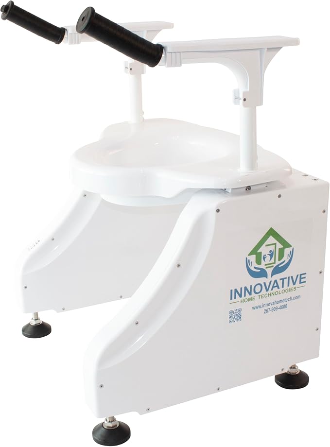 EaseLift Powered Toilet Lift with Handles Electric Height Adjustable Elevated Seat Riser Elderly, Seniors, Injured 440lbs Rechargeable Battery Incl Safe Certified Easy Assembly | HSA&FSA