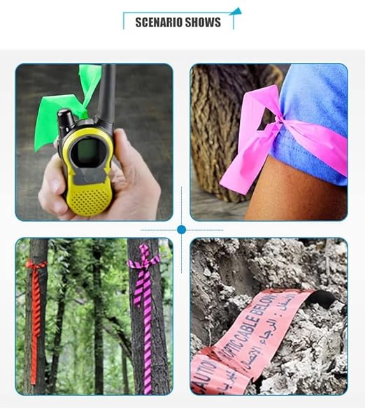 Green Flagging Tape 10 Pack, 1" x 1500' Survey Tape, Non-Adhesive Plastic Ribbon, High Visibility for Day and Night Use
