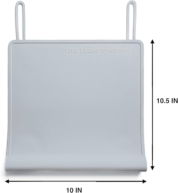 The Table Tyke Silicone Placemat with Table Edge Bumper for Baby Toddler Suction Cup Safety Mat (Slate Grey)