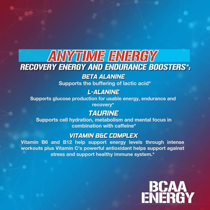 EVL BCAAs Amino Acids Powder - BCAA Energy Pre Workout Powder for Muscle Recovery Lean Growth and Endurance - Rehydrating Post Workout Recovery Drink with Natural Caffeine - Rocket Pop