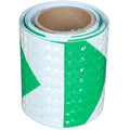 Reflective Tape Green and White 4 inch X 10 feet, Outdoor Waterproof Hazard Conspicuity Warning Industrial Marking Tape