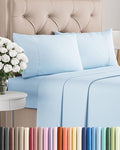 Twin 4 Piece Sheet Set - Cooling & Breathable Bed Sheets - Hotel Luxury Bed Sheets for Women, Men, Kids & Teens - Bedding with Deep Pockets & Easy Fit - Soft and Wrinkle Free - Twin Light Blue Sheets