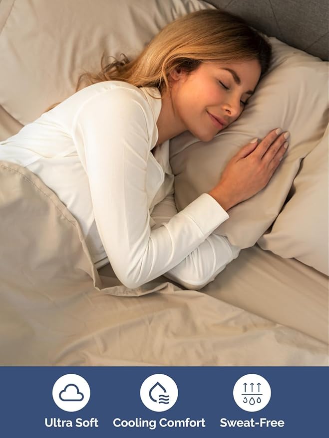 Extra Deep Twin XL Sheet Set - 4 Piece Breathable & Cooling Sheets - Hotel Luxury Bed Sheets Set - Easy & Secure Fit - Soft, Wrinkle Free & Comfy Sheets Set - Cream Sheet Set with Extra Deep Pockets