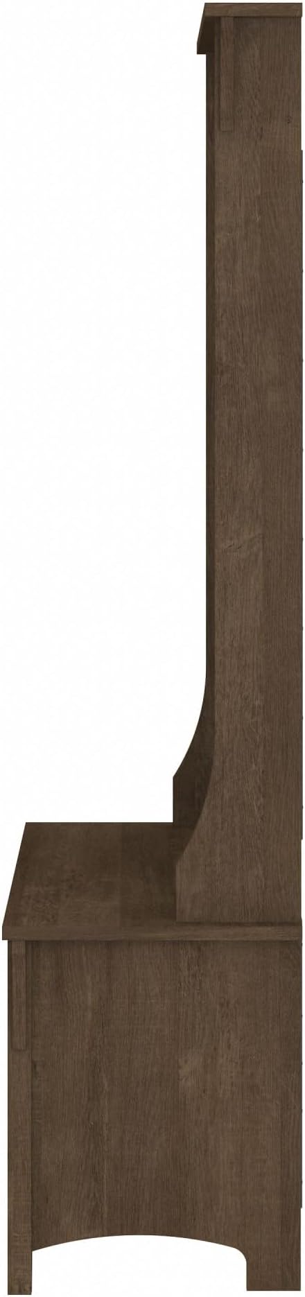 Bush Home Salinas Hall Tree with Shoe Storage Bench in Ash Brown, Multi-Purpose Home Organizer, Entryway Solution with Seating and Hooks
