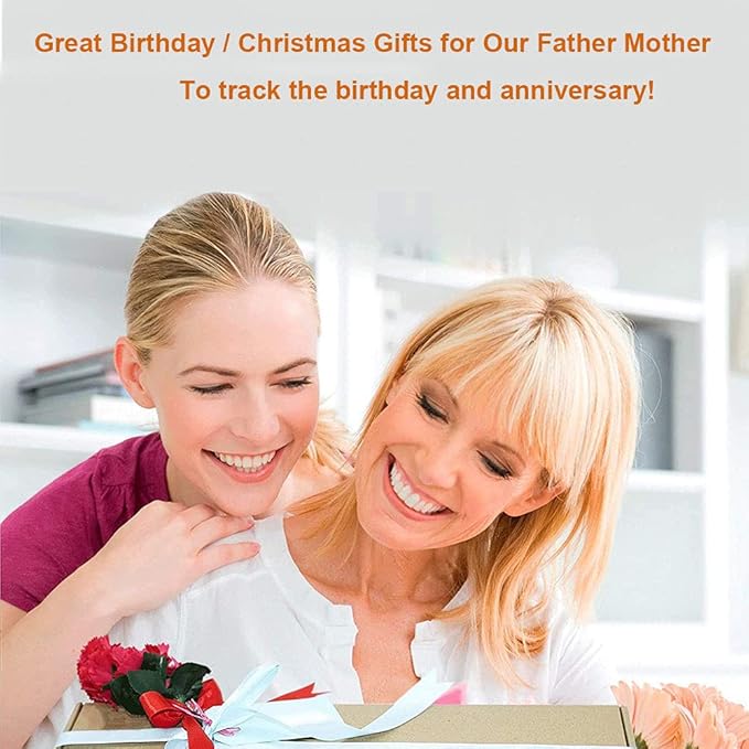 Christmas Mom Grandma Gifts from Daughter Son, Wooden Family Birthday Reminder Calendar Board to Track Date, Personalized Birthday Gift for Mother, Best Present Ideas for Parent Who Have Everything