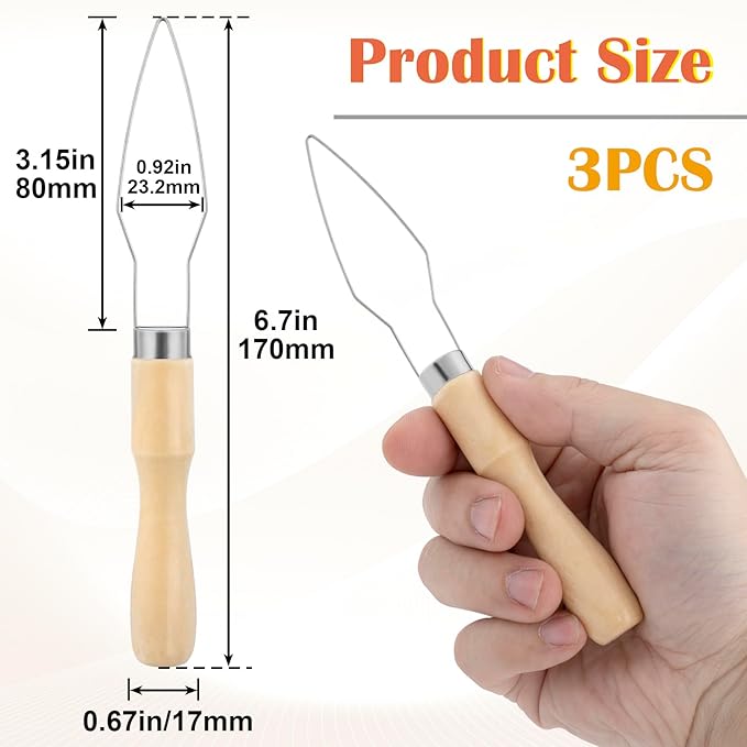 3 Packs Easy Button Hook, Steel Button Helper Tool for Elderly, Wide Wood Handle Buttons Fastener Device Assist Dressing Aid Tool for Seniors One Hand