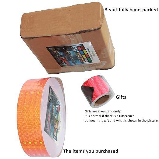 Orange Reflective Tape 2 inch Wide, Outdoor Waterproof Hazard Conspicuity Warning Industrial Marking Tape (166 feet)