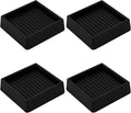 2X2 Rubber Caster Cups, Non Slip Furniture Pads, Anti-Slip Furniture Gripper, Anti Skid Furnitures Feet, Anti Slide Floor Protector for Bed Couch Table Chair Stoppers - 4 Pack, Black