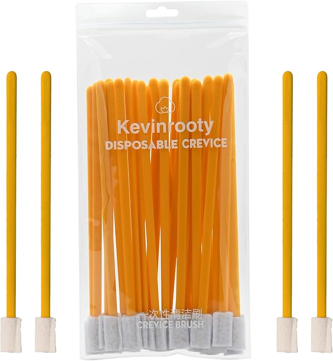 30PCS Crevice Cleaning Brush Tool Kit - Disposable Toilet Brush & Seat Cleaner (Yellow)