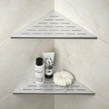 Corner Shower Shelf, 12" Brushed 304 Stainless Steel Slot Design Recessed Corner Shelves 2 Pack Bathroom Grout in Shelf for Tiled Wall, Large Size