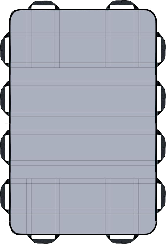 Upgraded 3-Layer Comfort Positioning Bed Pad with Handles Washable Waterproof Transfer Board for Turning Moving Patient Inconvenience Care Transfer Sheet, 60"x40", Extra Large, Mist Gray