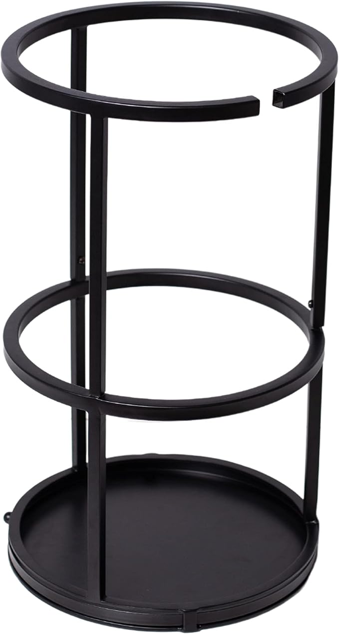 BIRDROCK HOME Circular Umbrella Holder with Removable Drip Tray - Stand for Umbrellas - Entryway - Decorative Metal Freestanding Rack Organizer - Cane Walking Stick Holder - Black
