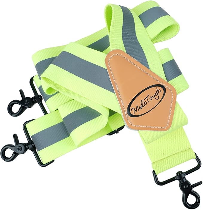 MELOTOUGH Suspenders with Non-Metal End Clip Reflective Safety Belt Clip