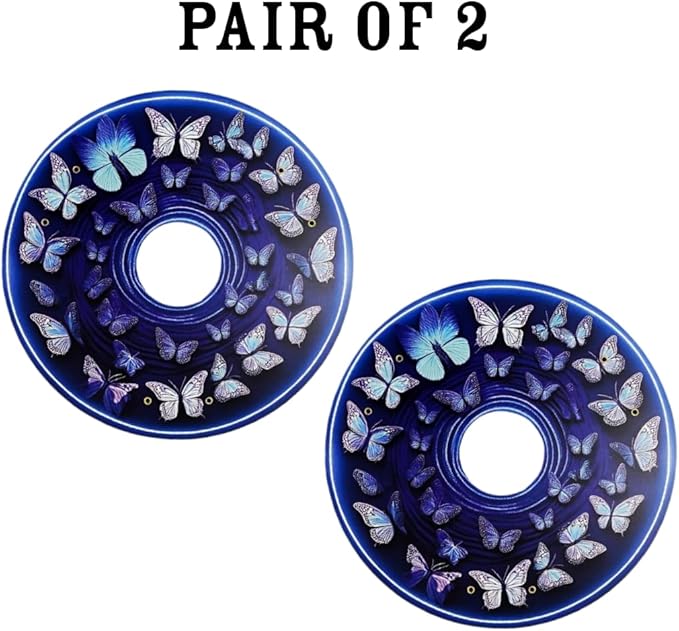 Wheelchair Accessories, Wheelchair Wheel Covers, Designer Wheels, Waterproof, Easy Install/Remove, Lightweight, (Blue Butterfly)