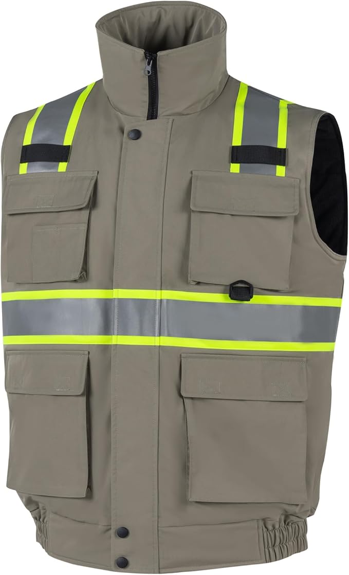 VENDACE Safety Vest High Visibility Reflective Fleece Winter Vest for Men with Pockets Hi Vis Construction Work Vest