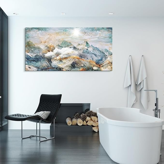 DZRWUBHS Large Size Abstract Canvas Wall Art For Living Room Decorations For Bedroom Office Wall Decor Abstract Mountain Wall Painting Framed Pictures Artwork Farmhouse Home Decor Art 30"X60"