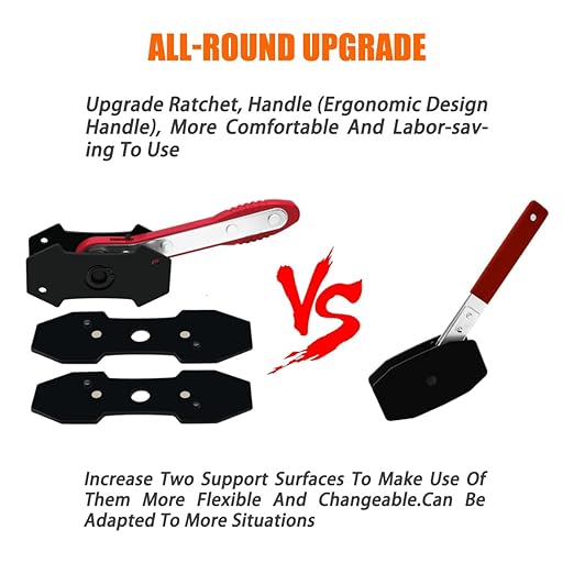 Brake Caliper Compression Tool, Brake Caliper Tool with 360 Degree Swing Ratchets, Caliper Piston Compressor Tool with 2PCS Steel Plates, Brake Caliper Press Tool with Brake Caliper Hooks, Red