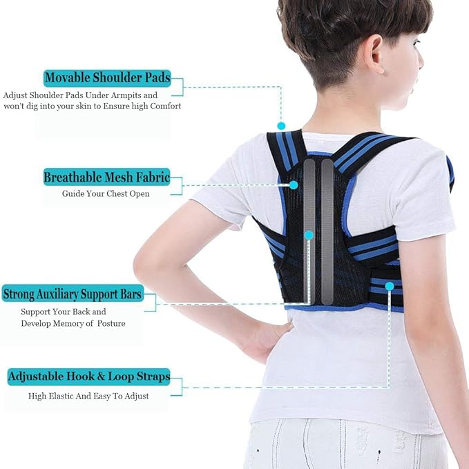 Lexniush Professional Posture Corrector for Kids and Teens, Effective Upper Back Posture Brace for Teenagers Boys Girls Spinal Support to Improves Slouch, Prevent Humpback, Relieve Back Pain