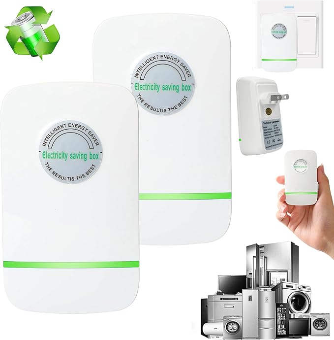 2PCS Energy Saver, 2026 Upgraded Power Energy Saving Device, Electricity Saving Device for Home US Plug 90V-250V 30KW, for Household Office Market