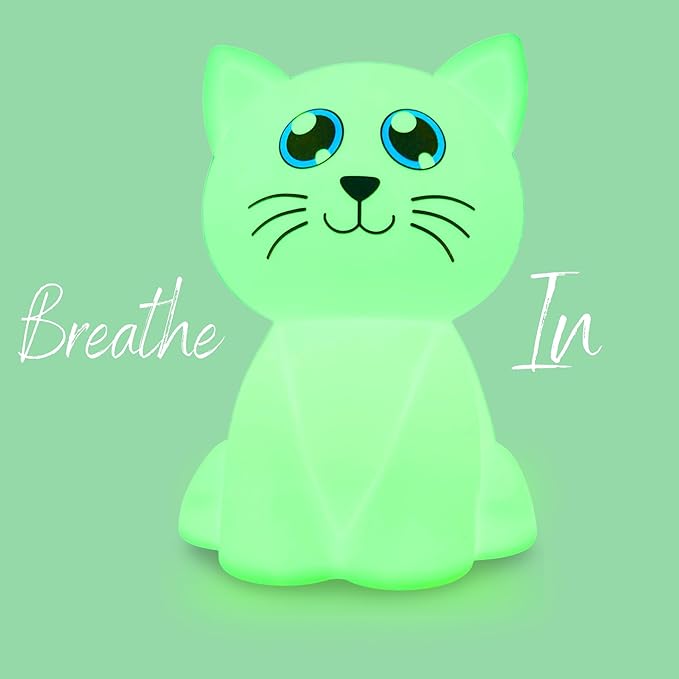Calm Collective Calming Cat Breathing Trainer Light for Calming Stress, Anxiety Relief Items for ADHD, Mindfulness Meditation Tools, Great Self Care and Mental Health Gifts