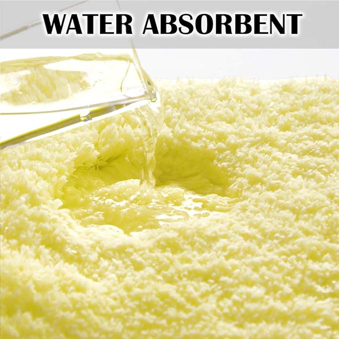 Suchtale Extra Soft & Absorbent Shaggy Bath Mat (24 x 60, Yellow) - Machine Washable Microfiber, Non Slip, Luxury Floor Mat