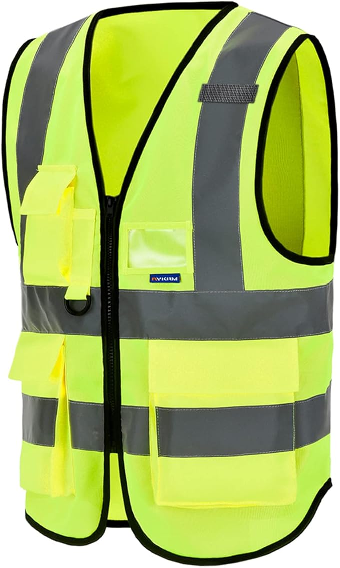 A-SAFETY hi vis Safety Vests, Yellow