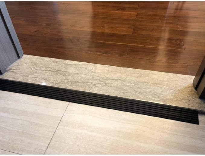 Bilaida 1" Rise Solid Rubber Threshold Ramp, 1500 LBS Capacity, 39" Wide Non-Slip Wheelchair Ramp for Doorway Indoor or Outdoor, Bathroom, Garage and Supermarket Entrance, Cuttable Black (1''H, 1)