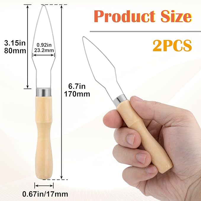 2 Packs Easy Button Hook, Steel Button Helper Tool for Elderly, Wide Wood Handle Buttons Fastener Device Assist Dressing Aid Tool for Seniors One Hand
