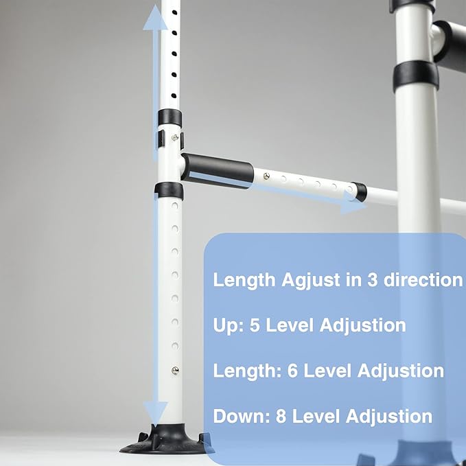 Bed Assist Rails Adjustable, Safety Bed Handle with Leg, Fall Prevention Hand Guard Grab Bar Bed Cane, Bed Rails for Elderly, Adults, Senior, Handicap, Disabled, Fit King, Queen, Full, Twin