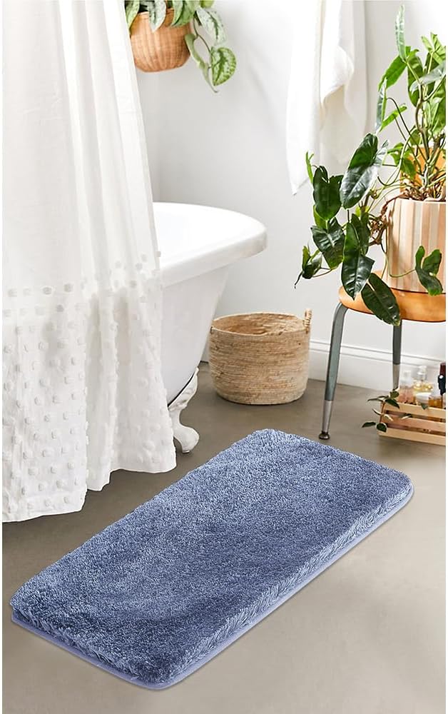 Suchtale Large Bathroom Rug Mat: Extra Soft & Absorbent Shaggy, 24 x 40, Blue; Machine Washable Microfiber, Non Slip, Luxury Floor Mat