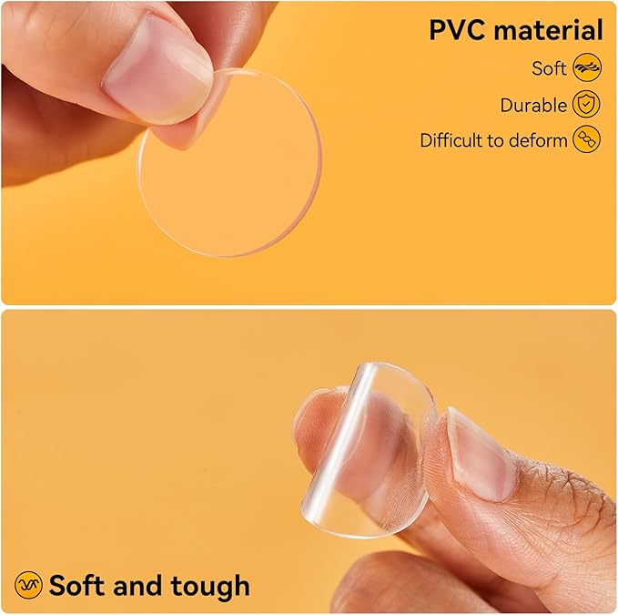 6pcs Wall Bumpers, Clear Wall Protectors, Door Bumpers for Doorknob, Furniture Bumpers,Reducing Noise,Protecting Walls,Using for Entrance Door,Cabinet Door,Fridge Door, Wall Bumper (35*35mm)
