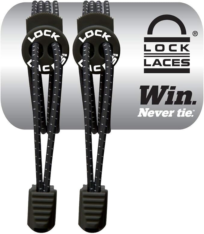 Lock Laces - Elastic No Tie Shoelaces 1 Size Fits All for Kids Adults Tieless Shoe Laces Tennis Shoes Sneakers