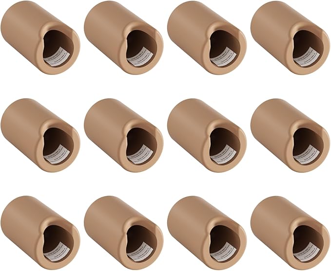 12 Pack Anti-Collision Corner Drawer Bumpers, Silicone Protector for Cabinet Handle, Silicone Cabinet Pull Covers (Brown)