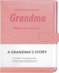 Artmag Grandma's Life Story Journal with 250+ Prompt Questions, Family Keepsake Book Leather Cover for Grandma to Share Her Memories for Birthday Mother's Day Christmas (Pink)