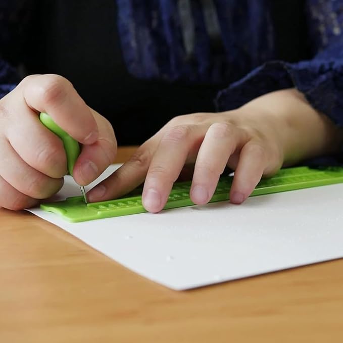 Braille Writer Kit - 4 Lines 28 Cells Visual Impairment Aids, Braille Self-Learning Kit, Kids Teens Adults Students Teachers, Schools Classroom Home Homeschooling, Training Centers Supply