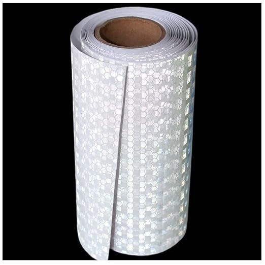 Reflective Tape White 6 inch, Outdoor Waterproof Hazard Conspicuity Warning Industrial Marking Tape (10 feet)