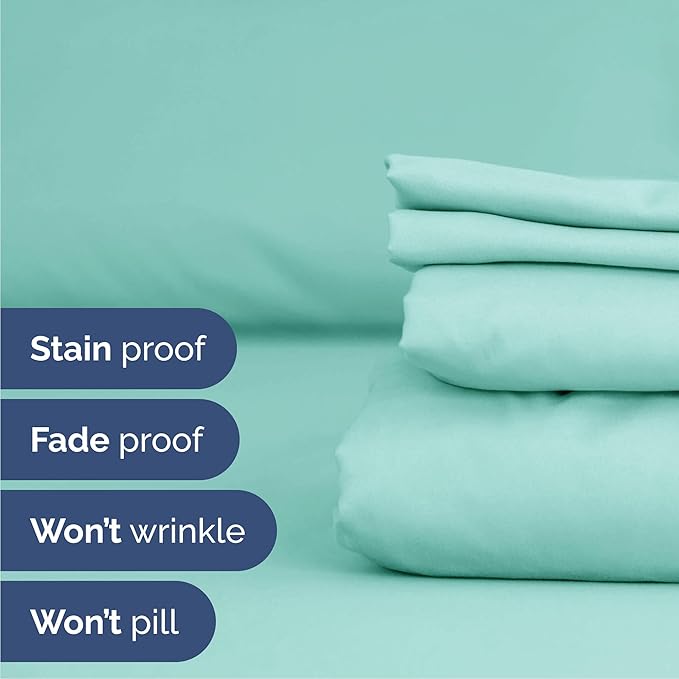 Cal King 6 Piece Sheet Set - Cooling & Breathable Bed Sheets - Hotel Luxury Bed Sheets for Women, Men, Kids & Teens - Deep Pocket Bedding w/Easy Fit - Soft & Wrinkle Free - Cal King Spa Blue Sheets