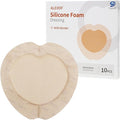 Jointown Foam Absorbent Wound Care Dressing, Adhesive Silicone Sacral Foam Dressing with Border, Waterproof Bed Sore Bandages, 7"x7", 10 PCS