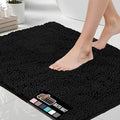 GORILLA GRIP Bath Rug Mat 36x24, Thick Soft Absorbent Chenille, Quick Dry Microfiber Mats, Rubber Backing Washable Shower Floor Rugs, Bathmat Runner, US Designed Bathroom Home Decor Accessories Black