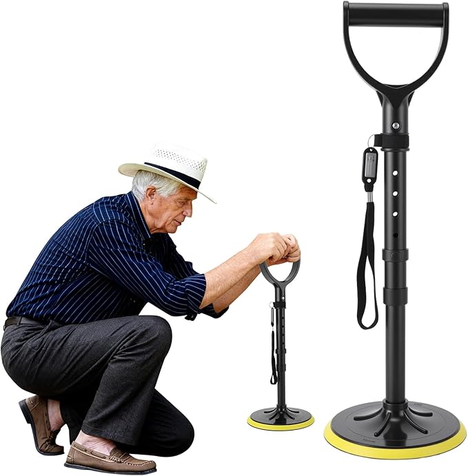 Mobility Aid Tool, 5 Height Adjustable Standing Assist Devices, Stand Assist Aid for Elderly, Elderly Lift Assist Supports Equipment for Gardening Weeding Floor Maintenance