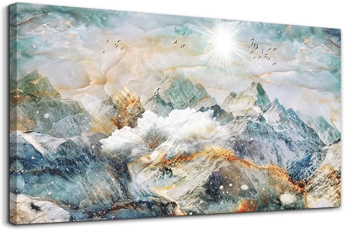 DZRWUBHS Large Size Abstract Canvas Wall Art For Living Room Decorations For Bedroom Office Wall Decor Abstract Mountain Wall Painting Framed Pictures Artwork Farmhouse Home Decor Art 30"X60"