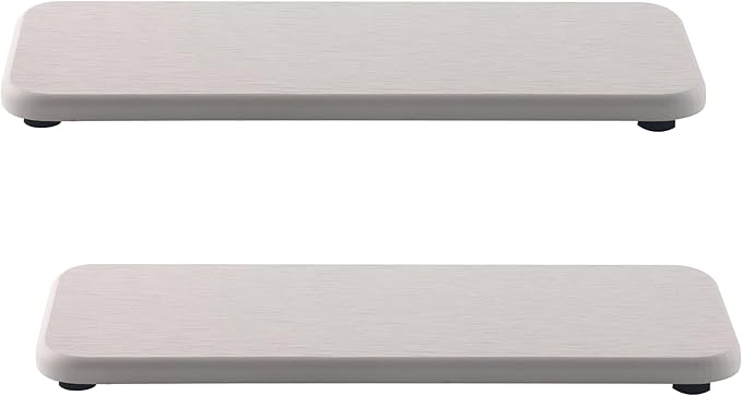2 Pcs Water Absorbing Stone Trays, Kitchen/Bathroom Sink Soap Dish, Diatomite Tray Used for Hand Soap & Cosmetic Bottles in The Modern Home, 3.54" W x 9" L, White