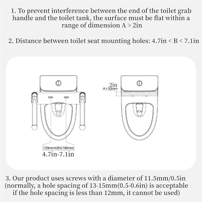 Toilet securety Rails, Toilet Seating and Standing Assist, Foldable Toilet securety Frame, Freestanding Toilet Seat Riser, Toilet Riser with Handles for Elderly