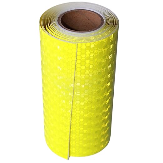 Industrial Reflective Tape Fluorescent Yellow 6 inch for Truck, Outdoor Waterproof Hazard Conspicuity Warning Marking Tape (10 feet)