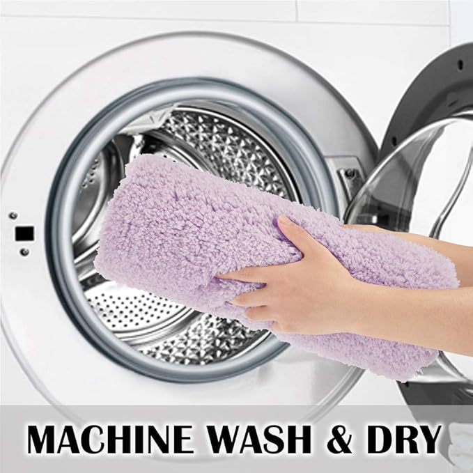 Suchtale Large Extra Soft and Absorbent Shaggy Bath Mat (24 x 60, Lavender) Machine Washable Microfiber Non Slip Bath Mat for Bathroom Floor