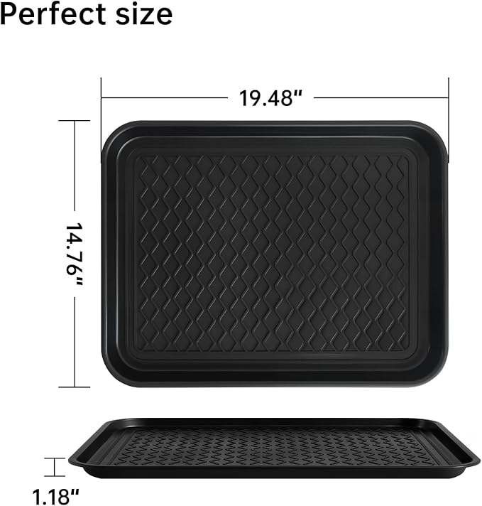 Boot Tray for Entryway, 3 Pack Waterproof Shoe Trays for Indoor Outdoor Use 20"x15" Durable Shoe Mat with Raised Edge, Non-Slip Tray for Boots, Pets, Garden & Muddy Shoes