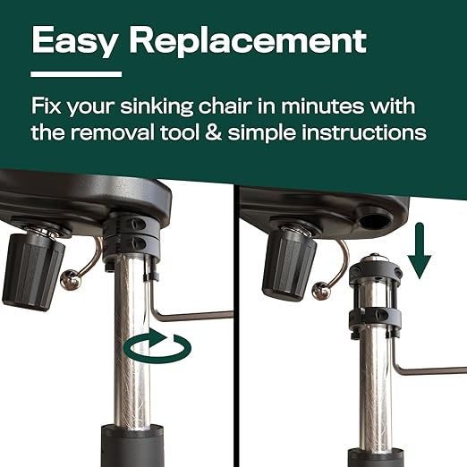 Office Chair Cylinder Replacement with Removal Tool (As Seen On PBS) - Heavy Duty Pneumatic Gas Lift Piston for Desk Chairs and Gaming Chairs - Universal Fit